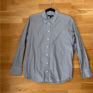 Banana Republic Navy and White Striped Shirt